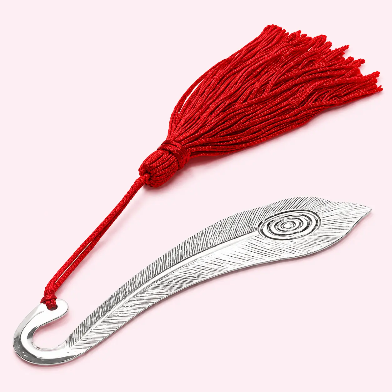 Bookmark Peacock Feather – Elegant Silver-Plated Bookmark for Book Lovers