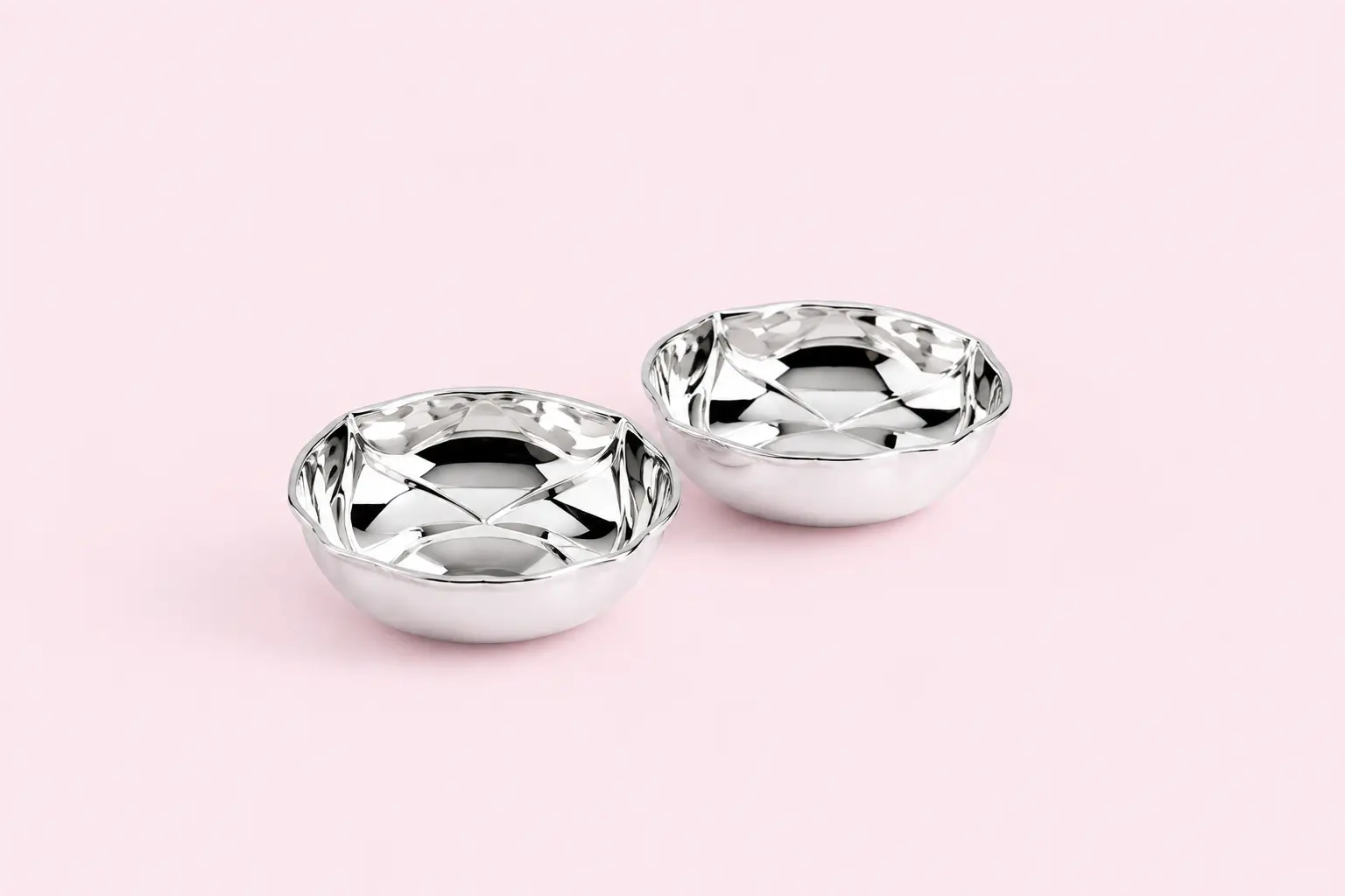 Silver plated leaf katori pair- s/2 (FB1032)