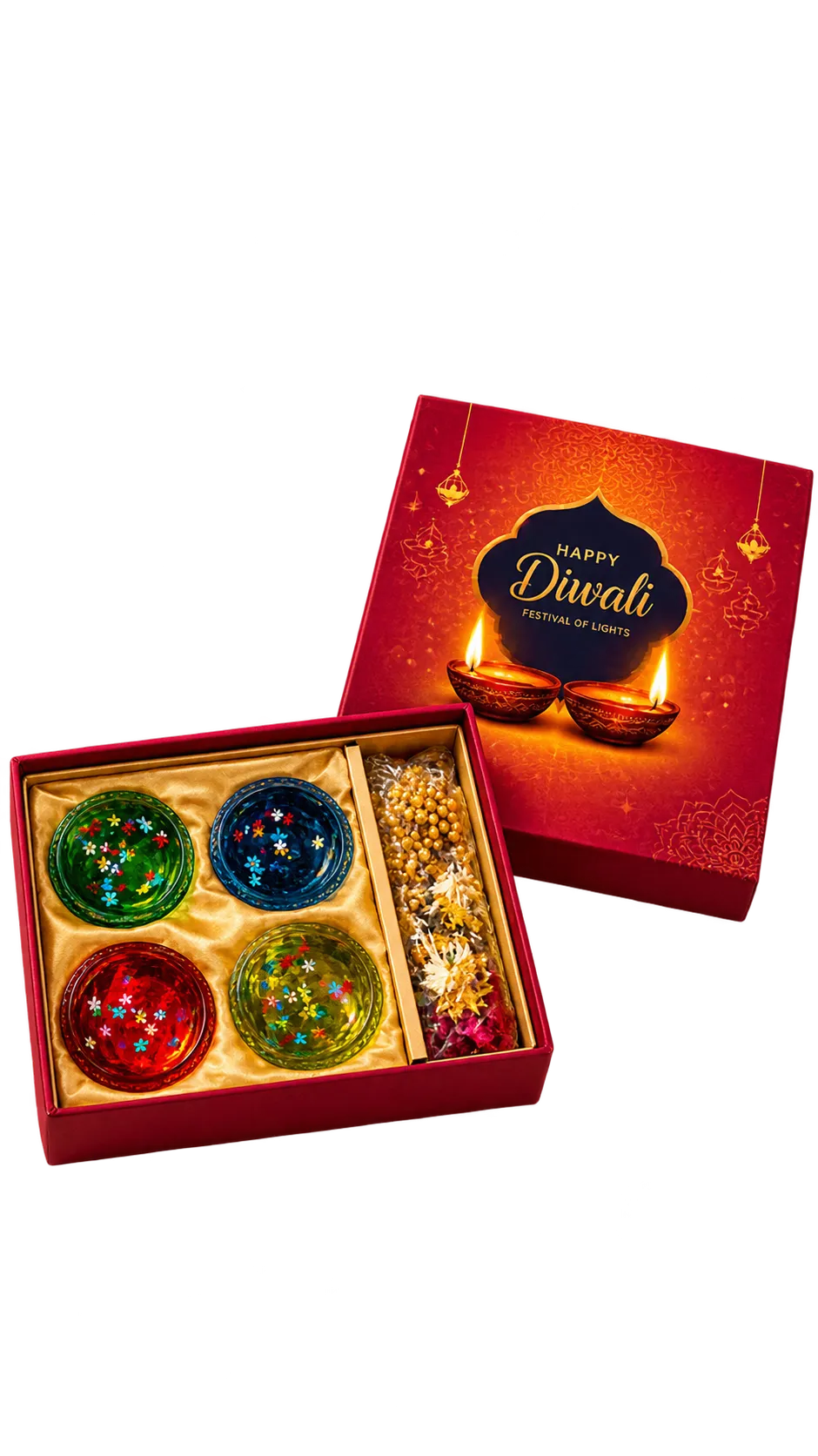 Glass Bowl Gel Candle & Toran Gift Set