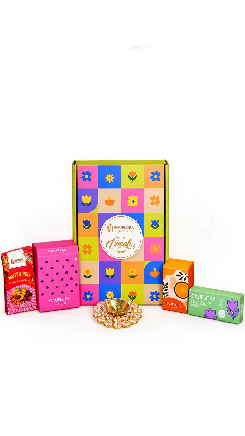 Diwali Festive Gift Hamper with Almonds, Ubtan & Diya