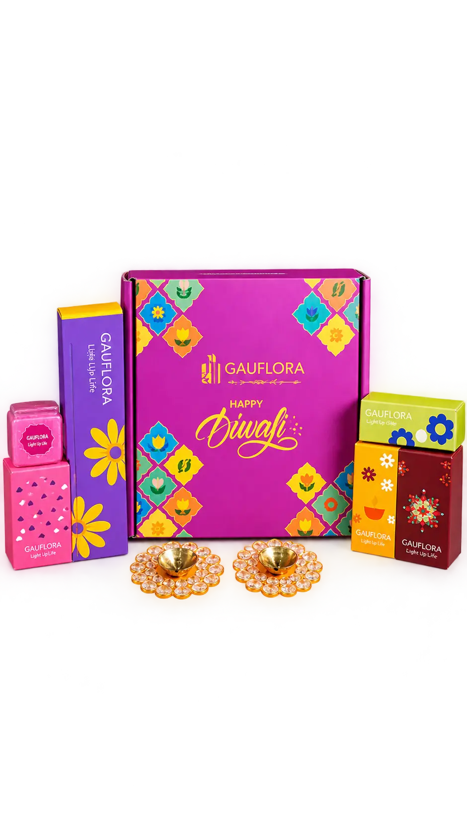 Diwali Festive Gift Hamper with Diyas, Rangoli & Festive Essentials