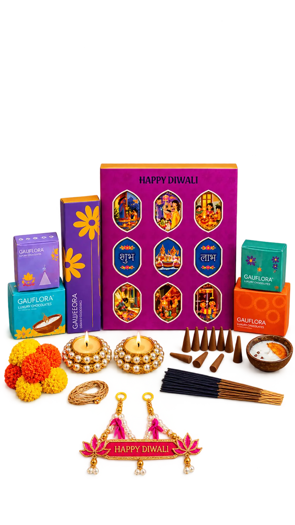 Festive Incense, Diya & Decorative Gift Set