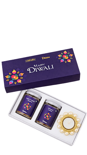 Crunch & Glow 2-Jar Snack Gift Set with Pearl Candle – 120g